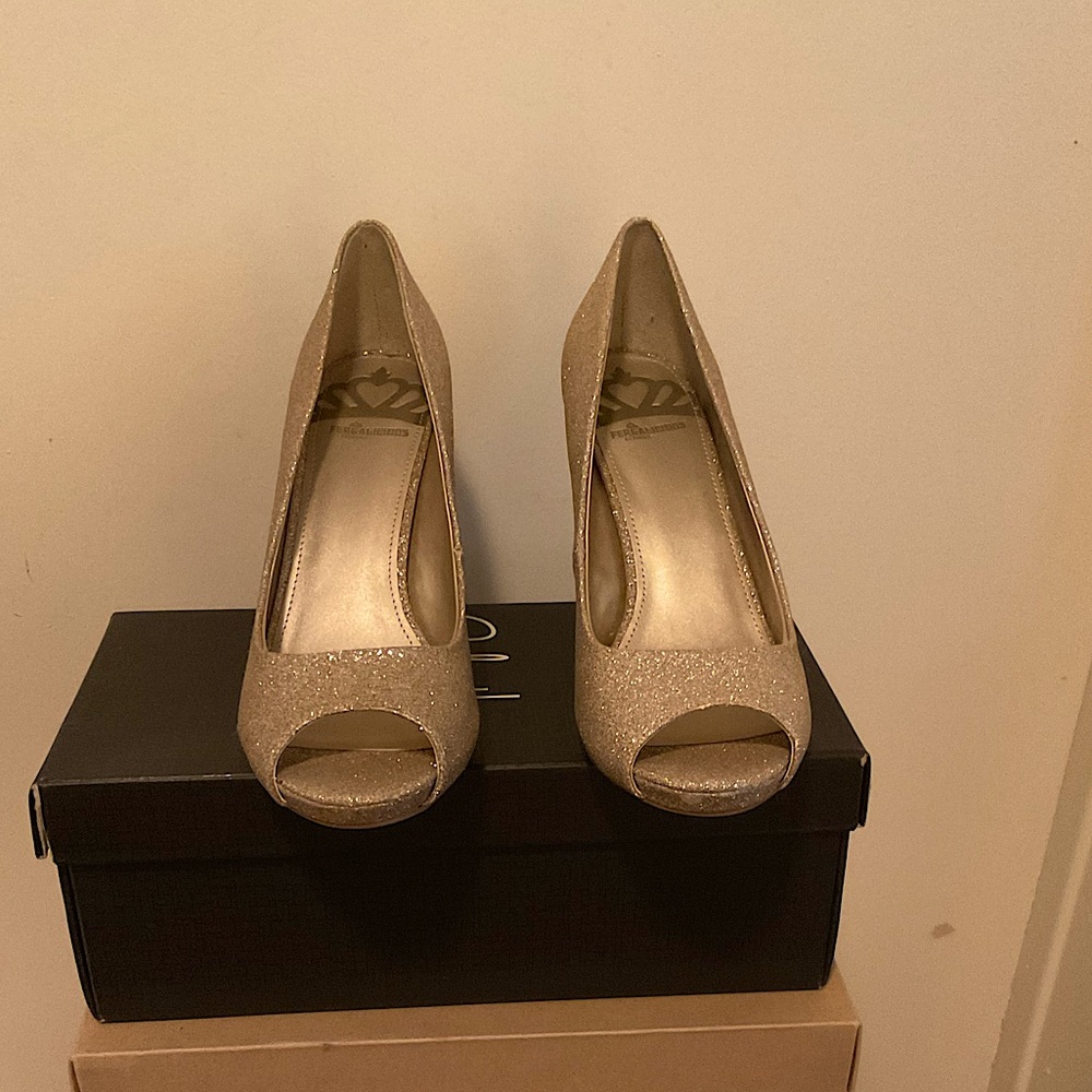 Fergalicious Gold Heels - Size 10